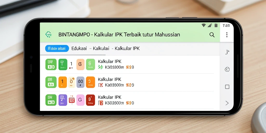 Antarmuka aplikasi BINTANGMPO untuk Kalkulator IPK yang user-friendly.