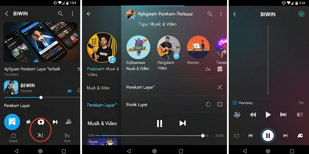 Screenshot antarmuka utama BIWIN menampilkan fungsi Perekam Layar yang intuitif.