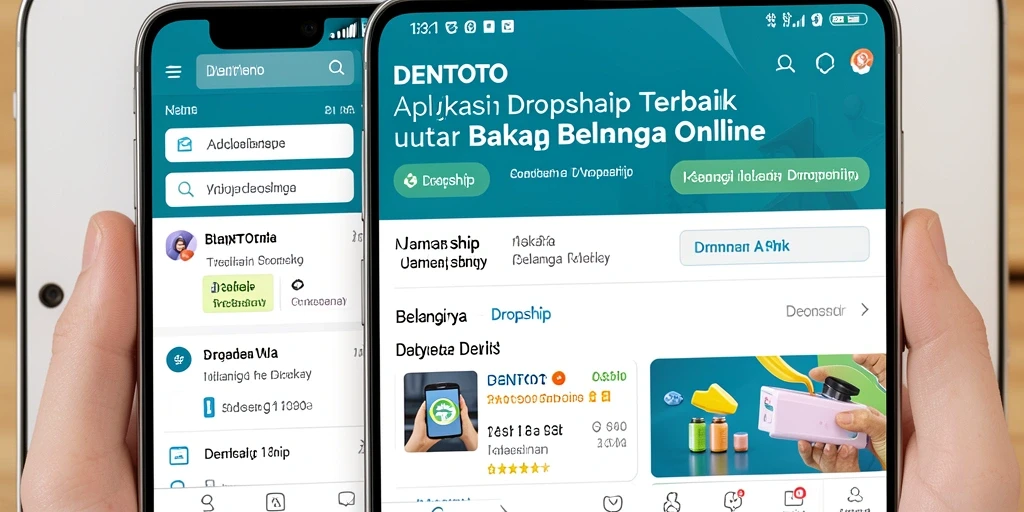 Screenshot antarmuka DENTOTO dengan fitur dropship yang menarik.