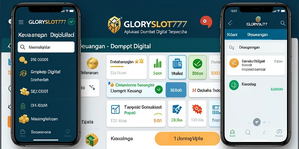 Tampilan antarmuka <strong>GLORYSLOT777</strong> yang modern dan fungsional untuk dompet digital.