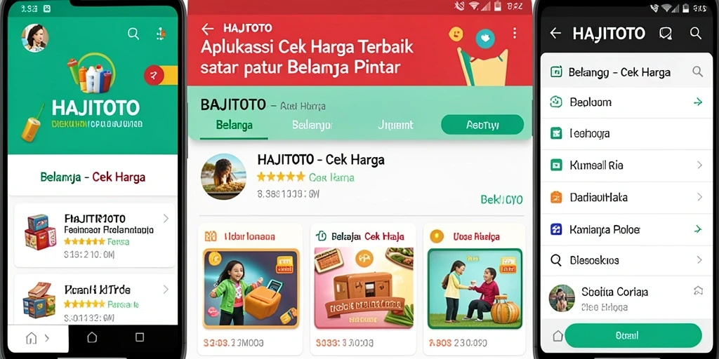 Antarmuka HAJITOTO yang menampilkan perbandingan harga produk.