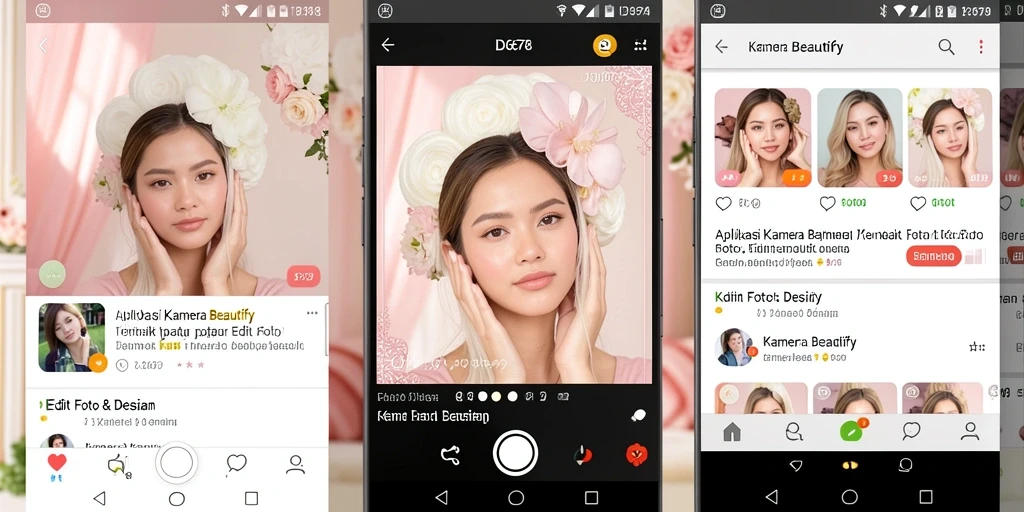 Tampilan antarmuka ID678 dengan fitur unggulan Kamera Beautify.