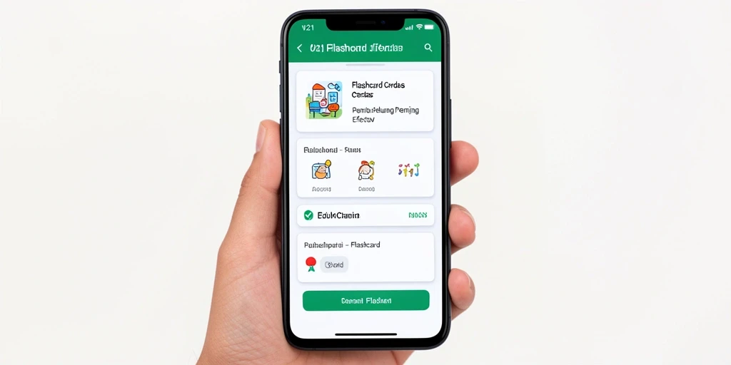 Antarmuka aplikasi Flashcard V21 yang menarik dan interaktif.